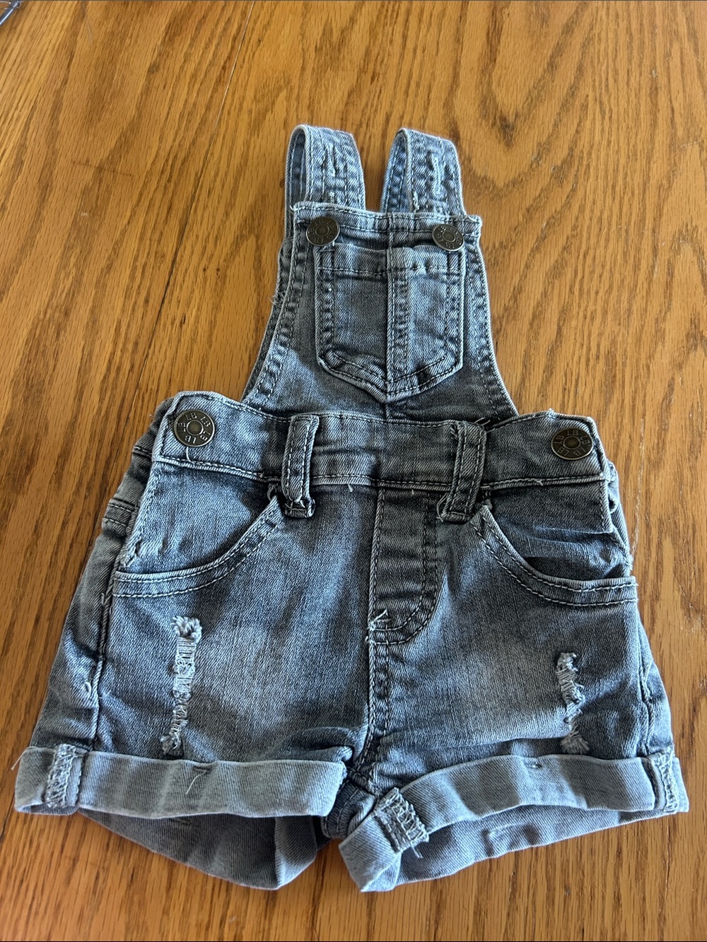 Little Bipsy Faded Blue Denim Short Overalls
